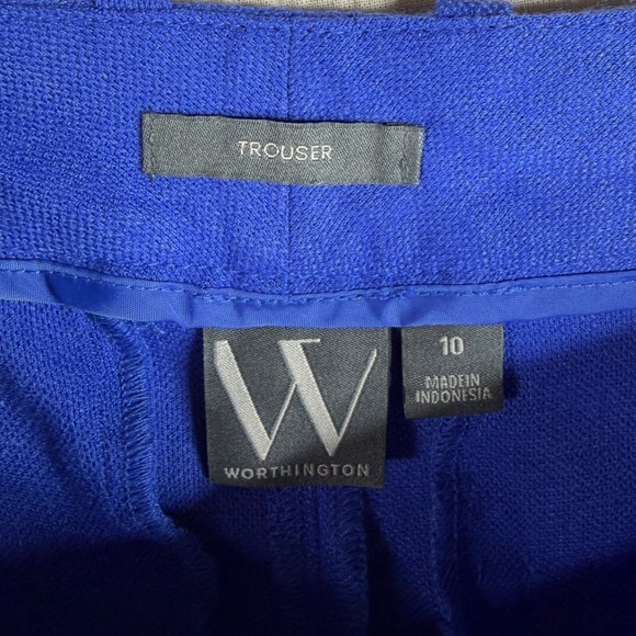 New Worthington Linen Blend Trouser Pants size 10‎ Blue - Picture 2 of 10